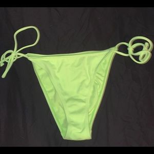 Neon green tie bikini bottoms